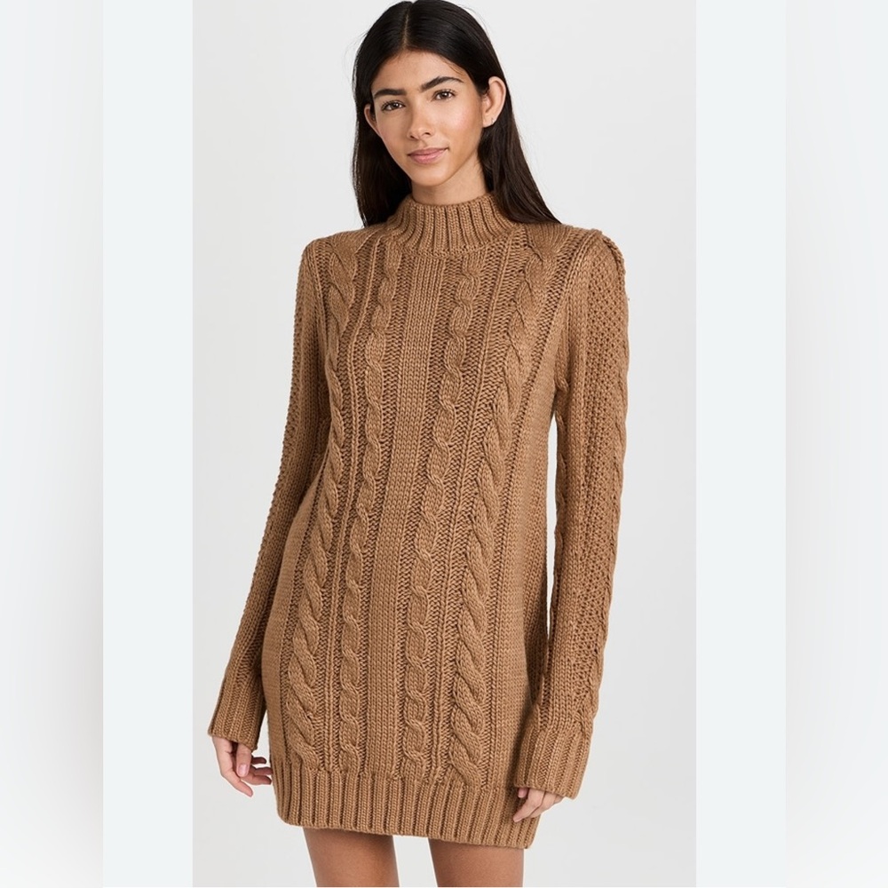 Z Supply NWT SAGE Cable Knit Sweater Dress long sleeve Acrylic Acadamia